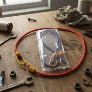 Treccia elastica legabagagli con gancio acciaio in blister